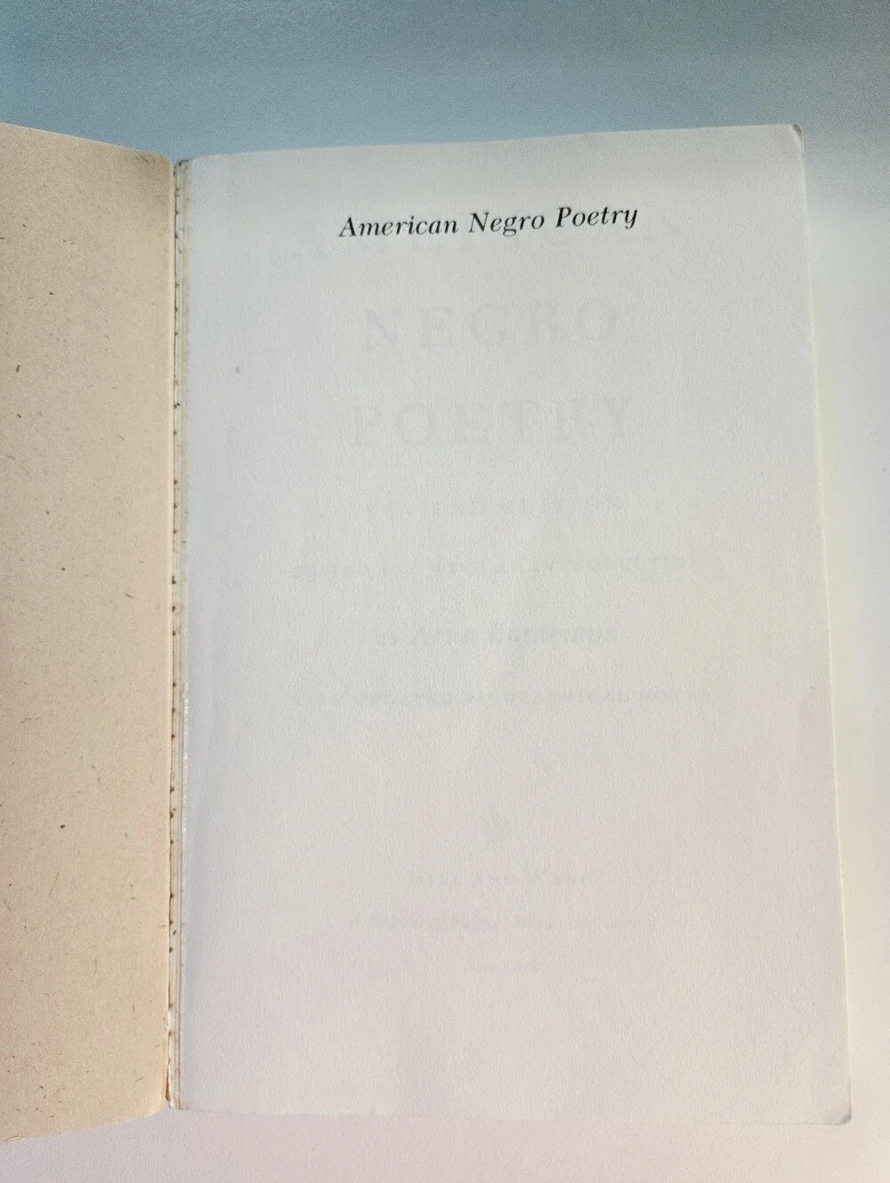 American Negro Poetry: An Anthology Paperback Edited by Arna Bontemps Revised